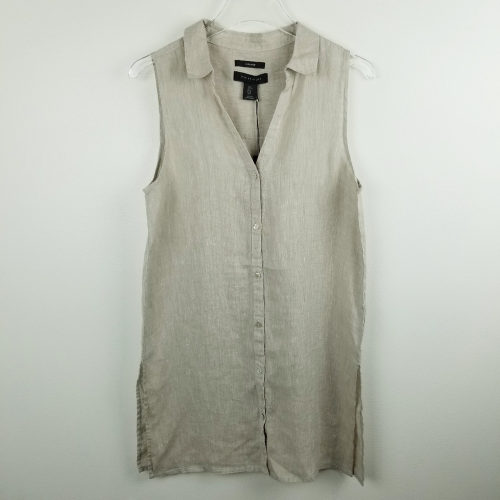 Tahari 100% Hemp Sleeveless Top NWT size Small